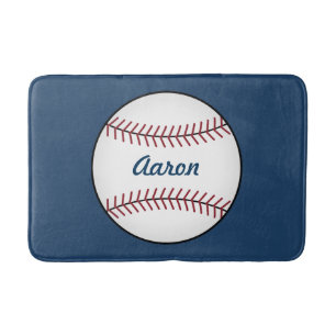 Personalized Boy's Kid's Baseball Bath Mat Rug