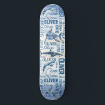 Personalized boys name with sharks collage  skateboard<br><div class="desc">Personalized boys name with sharks collage skateboard. Makes a nice custom presents for boys and men,  for all who likes ocean and sharks.</div>