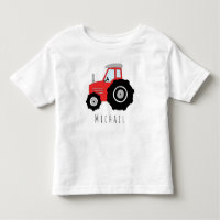 Personalized Boy's Red Farmer's Tractor with Name