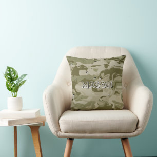 Personalized Boy's Room Camouflage Throw Pillow