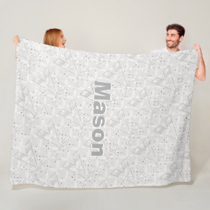 Personalized Boys Room Modern Teepee Arrow Pattern Fleece Blanket