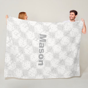 Personalized Boy's Room Tepee Geometric Pattern Fleece Blanket