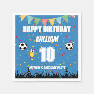 Personalized Boys Soccer Birthday Napkin