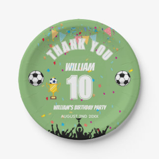Personalized Boys Soccer Birthday Party Plates