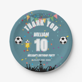 Personalized Boys Soccer Birthday Party Plates