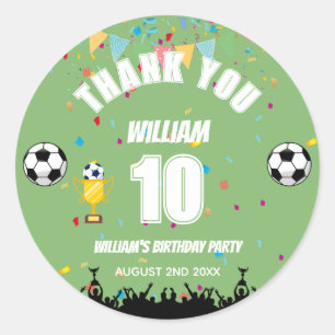 Personalized Boys Soccer Birthday Sticker