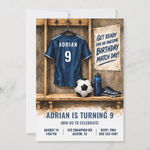 Personalized Boys Soccer Jersey Birthday Invitation