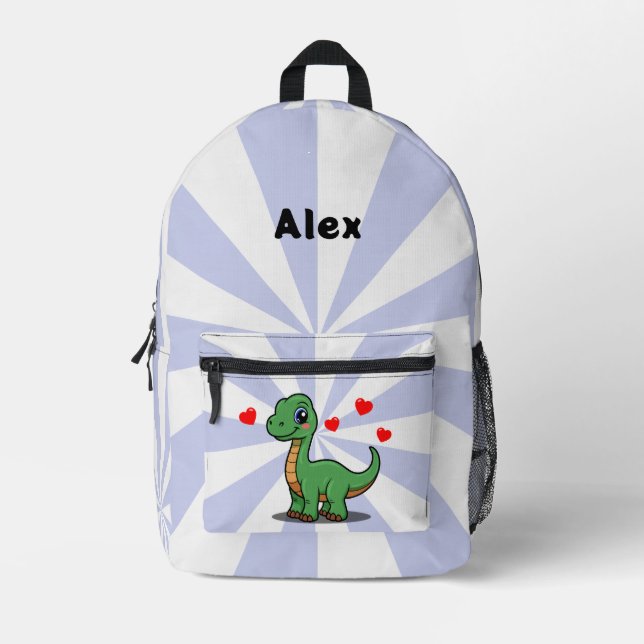 Personalized Brachiosaurus Dinosaur Backpack (Front)