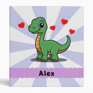 Personalized Brachiosaurus Dinosaur Binder