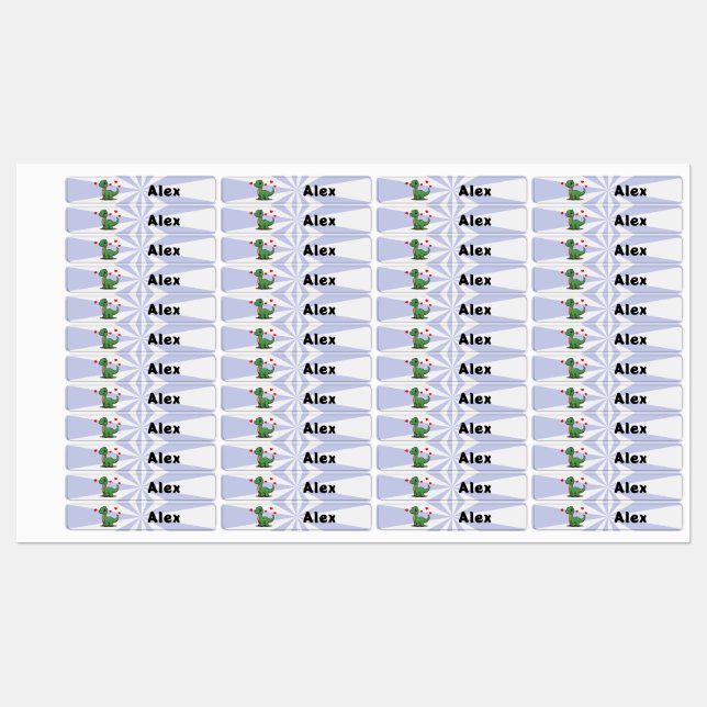 Personalized Brachiosaurus Iron-On Name Labels (Sheet)