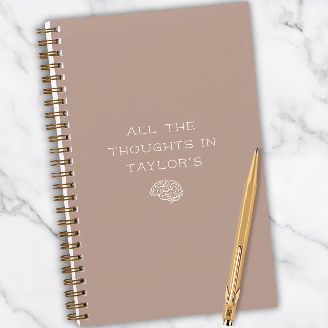 Personalized Brain Dump List Thoughts Dusty Rose Notebook (Personalized for daily brain dumps. Clean, modern, and quietly funny.)