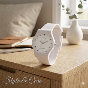 Personalized Brand Silicone Strap White Watch