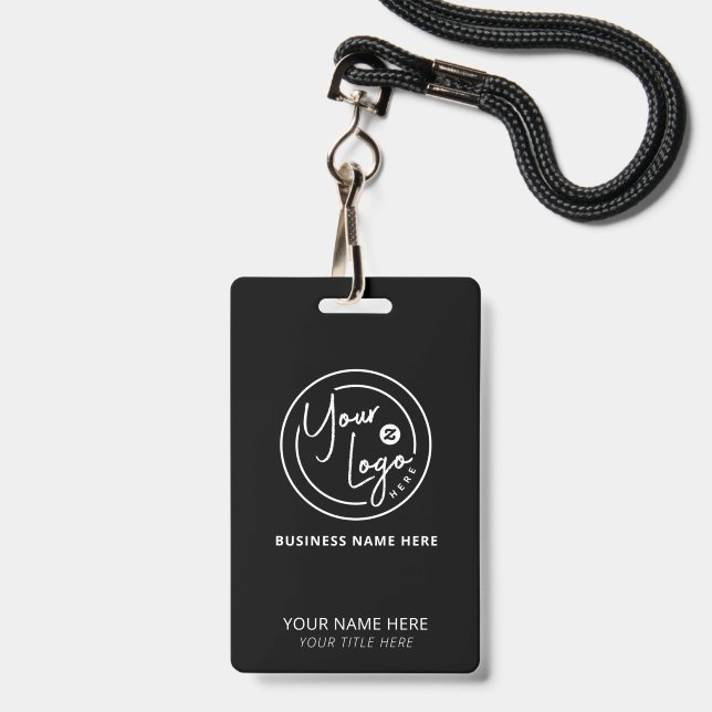 Personalized Branded Logo Business Badge (Front with Lanyard)