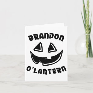 Personalized Brandon O'lantern Halloween Pumpkin C Card
