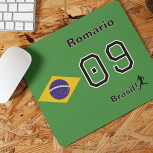 Personalized Brasil Soccer Fan Desk Accessory Mouse Pad