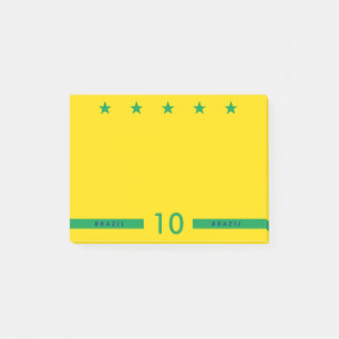Personalized Brazil Flag Colours World Cup Soccer Post-it Notes
