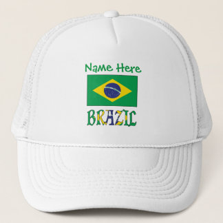 Personalized Brazil Flag Heritage Trucker Hat