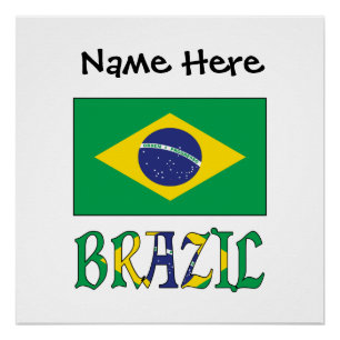 Personalized Brazil Flag Poster