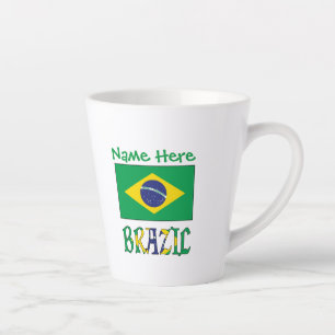 Personalized Brazil Flag Small Latte Mug