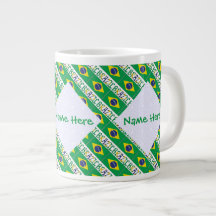 Personalized Brazil Flag Tiled