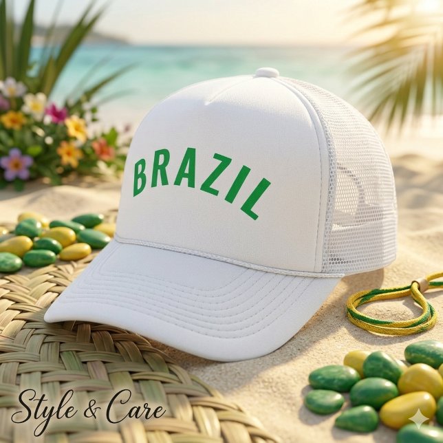 Personalized Brazil Text Bold Trucker Hat Design (Personalized Brazil Text Bold Trucker Hat Design)