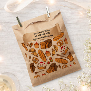 Personalized Bread, Cake and Pastry Bakery Favour Bag