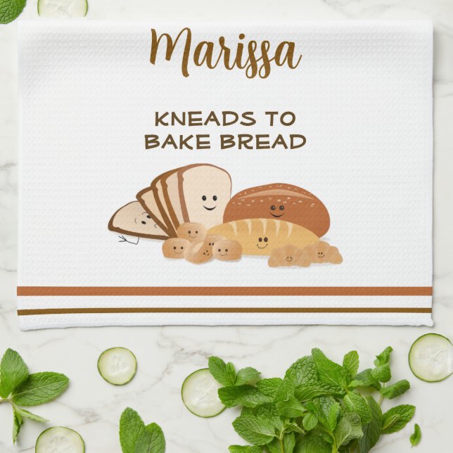 Personalized Bread Lover Kitchen Towel (Folded)