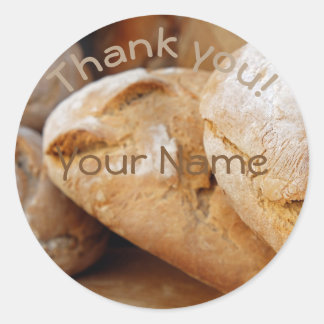 Personalized || Bread|| Thank you Classic Round Sticker