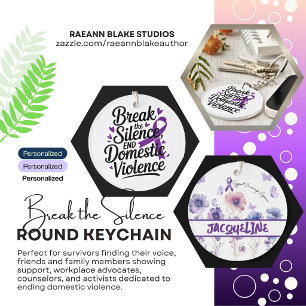 Personalized Break the Silence Domestic Violence Keychain