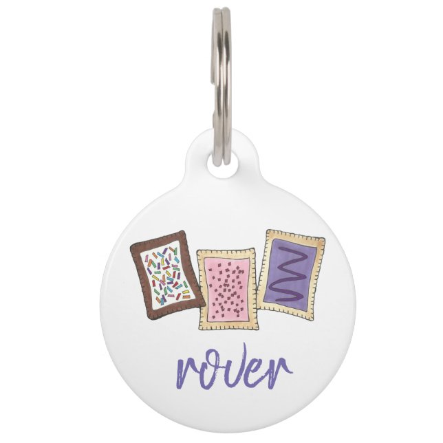Personalized Breakfast Toaster Pastries Junk Food Pet Tag (Front)