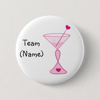 Personalized Breast Cancer Button-Pink Cocktails 2 Inch Round Button