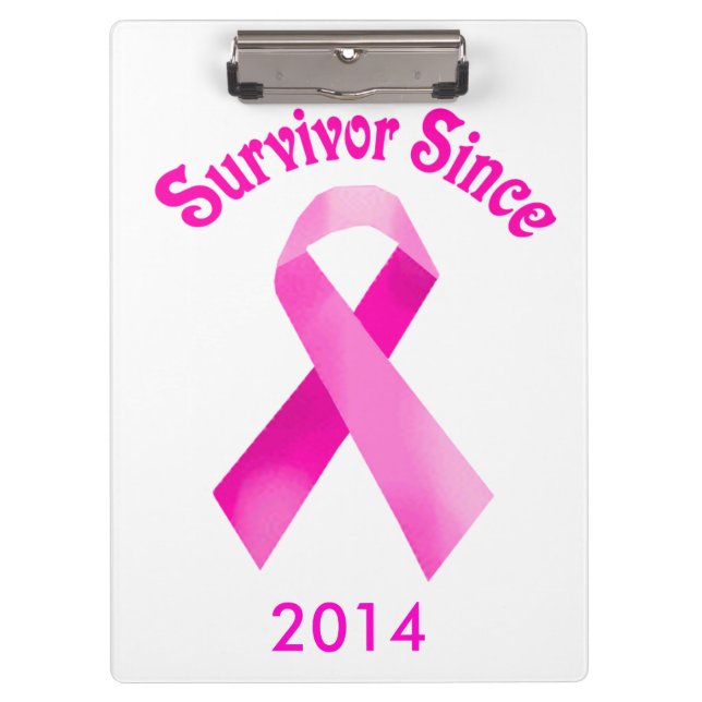 Personalized Breast Cancer Pink Ribbon Clipboard Clipboard (Front)