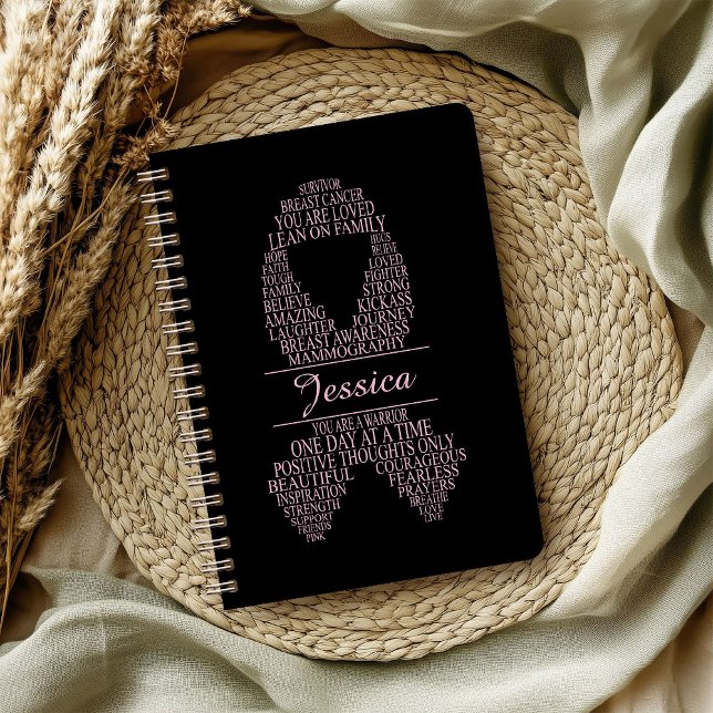 Personalized Breast Cancer Ribbon Wall Art Notebook (Creator Uploaded)