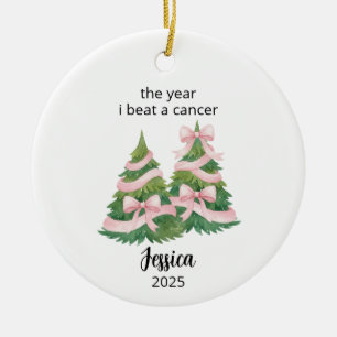 Personalized Breast Cancer Survivor Ornament: Ceramic Ornament