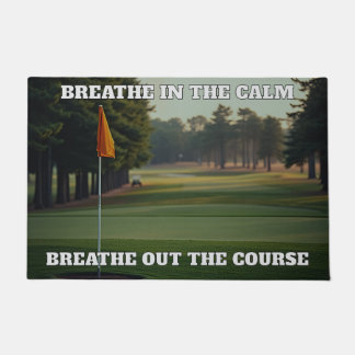 Personalized Breathe In Breathe Out Golf Doormat