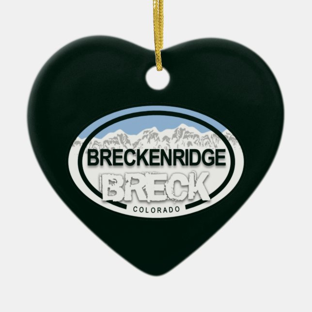 Personalized Breckenridge Colorado Rocky Mountain Ceramic Ornament (Front)