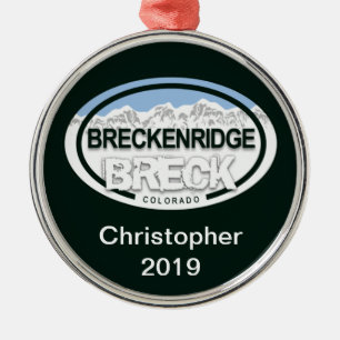 Personalized Breckenridge Colorado Rocky Mountains Metal Ornament