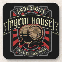 Personalized Brew House Label Beer Brewing Bar Pub