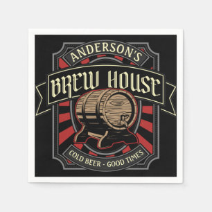 Personalized Brew House Label Beer Brewing Bar Pub Napkin