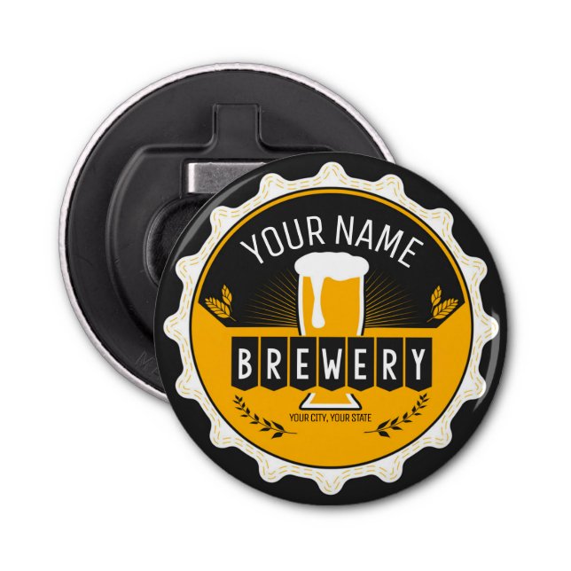 Personalized Brewery Beer Bottle Cap Bar  Bottle Opener (Front)
