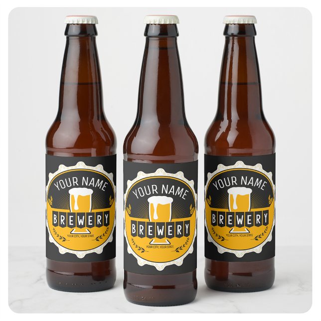 Personalized Brewery Beer Bottle Cap Bar Label (Creator Uploaded)