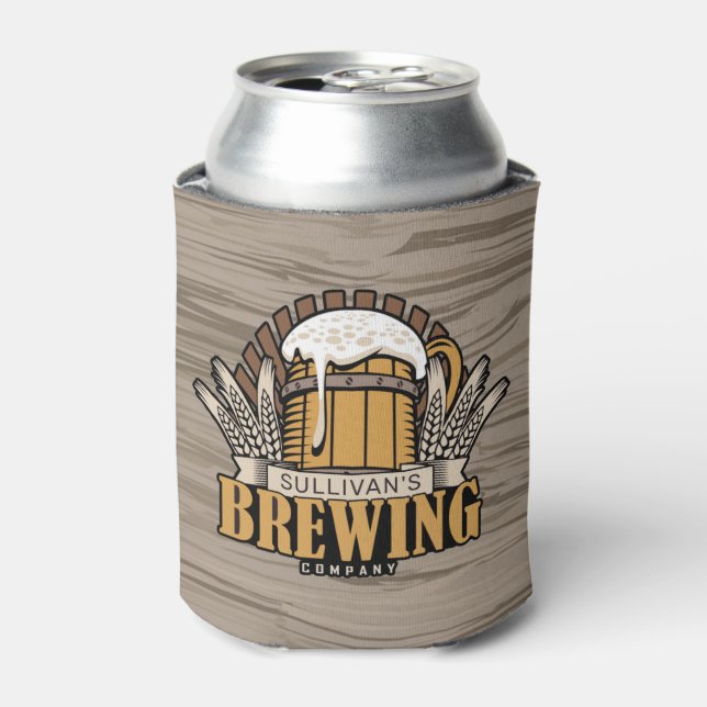 Personalized Brewery Beer Brewing Company Bar Can Cooler (Can Front)