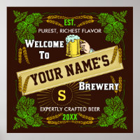 Personalized Brewery / Beer Welcome Sign