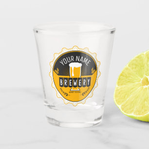 Personalized Brewery Craft Beer Bottle Cap Bar Shot Glass