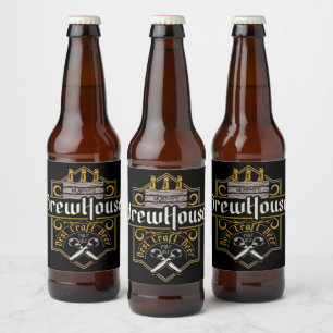 Personalized BrewHouse Best Craft Beer Ale Bar Bottle Label