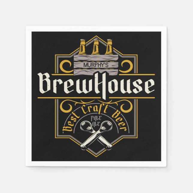 Personalized BrewHouse Best Craft Beer Ale Bar  Napkin (Front)