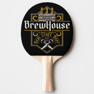 Personalized BrewHouse Best Craft Beer Ale Bar Ping Pong Paddle