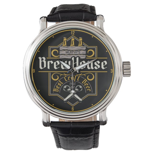 Personalized BrewHouse Best Craft Beer Ale Bar Watch (Front)