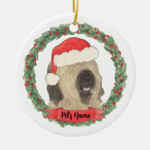 Personalized Briard Christmas Ceramic Ornament