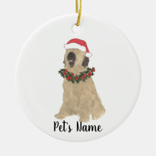 Personalized Briard Christmas Ceramic Ornament